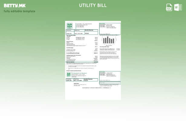 Модерен стил Japan S Energy Japan Co. Ltd. Шаблон за комунални сметки од филијал
